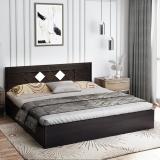 Bharat Lifestyle Thailand Engineered Wood Queen Box Bed (Finish Color - Wenge & White, Delivery Condition - Knock Down)