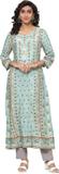 BIBA Women Printed Straight Kurta (Light Blue)