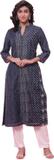 BIBA Women Printed Flared Kurta (Blue)
