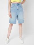 VERO MODA Solid Women Blue Denim Shorts