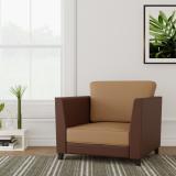 WESTIDO New Collection Fabric 1 Seater  Sofa (Finish Color - Brown Cream, DIY(Do-It-Yourself))