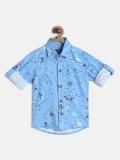 TALES & STORIES Boys Printed Casual Blue Shirt