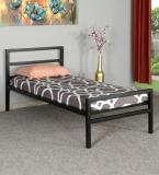 STEELWELL | Lavender Bed with Headboard and Footboard,Heavy Mattress Platform,Noise Free Metal Single Bed (Finish Color - Black, Delivery Condition - DIY(Do-It-Yourself))