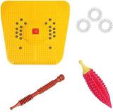 ACUPRESSURE HEALTH CARE SYSTEM Acupressure Mat Wooden Pencil Jimmy, karela Plastic, Acupressure Ring Massager (Yellow, Red, Brown)