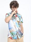 LOCOMOTIVE Men Printed Casual Multicolor Shirt