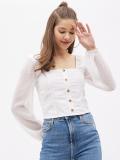 HARPA Casual Solid Women White Top