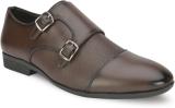 INVICTUS Monk Strap For Men (Brown , 9)