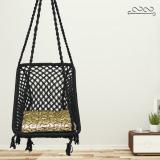 Flipkart Perfect Homes Studio Square Shape Swing for Adults & Kids with Cushion/ Jhula Indoor/ Hammock Swing Cotton Large Swing (Black, Beige, DIY(Do-It-Yourself))