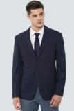 LOUIS PHILIPPE Striped Single Breasted Formal Men Blazer (Dark Blue)