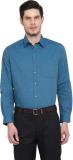 TURTLE Men Solid Formal Blue Shirt