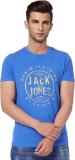 JACK & JONES Printed Men Round Neck Blue T-Shirt