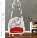 Patiofy D Shape Swing for Adults Jhula Indoor for Kids/ Wooden Swing Chair with Cushion Cotton Large Swing (White, DIY(Do-It-Yourself))