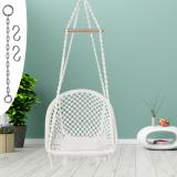 Patiofy D Shape Swing for Adults Jhula Indoor for Kids/ Wooden Swing Chair/Hammock Swing Cotton Large Swing (White, DIY(Do-It-Yourself))