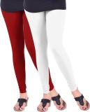 LUX LYRA Churidar  Ethnic Wear Legging (Red, White, Solid)