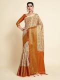 MIMOSA Woven Dharmavaram Art Silk Saree (Cream)