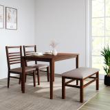 @Home by nilkamal Gem Solid Wood 4 Seater Dining Set (Finish Color -Cappucino, Knock Down)