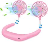 Woomzy Mini Hand Free Portable Neckband Fan USB Rechargeable Lazy Neck Hanging Fan Mini Hand Free Portable Neckband Fan USB Rechargeable Lazy Neck Hanging Fan USB Fan (Pink)