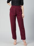 Marie Claire Regular Fit Women Maroon Trousers