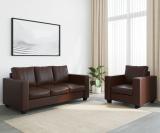 WESTIDO Orlando Leatherette 3 + 1 Sofa Set (Brown, DIY(Do-It-Yourself))