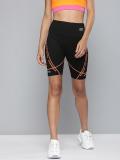 HRX by Hrithik Roshan Printed Women Black Sports Shorts