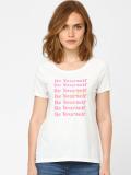 VERO MODA Printed Women Round Neck White T-Shirt