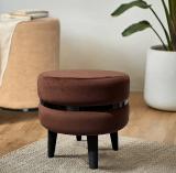 Homeaccex Solid Wood Standard Ottoman (Finish Color - Brown, Pre Assembled)