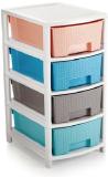 AK HUB Modular 4 Layer Drawer Storage Organizer for Home/Bedroom/Beauty Parlour and Kitchen ( Multicolor ) Plastic Free Standing Cabinet (Finish Color - Multicolor, DIY(Do-It-Yourself))