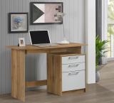 DeckUp Turrano Wotan Oak & White Engineered Wood Office Table (Free Standing, Finish Color - Wotan Oak & White, DIY(Do-It-Yourself))