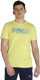 PUMA Graphic Print Men Round Neck Yellow T-Shirt