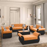 Flipkart Perfect Homes Alina Fabric 3 + 2 + 2 Sofa Set (Orange & Black, DIY(Do-It-Yourself))