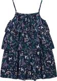 BUDDING BEES Girls Midi/Knee Length Casual Dress (Blue, Sleeveless)