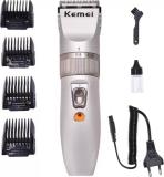 Kemei KM-27C Professional Rechargeable Hair Trimmer Electric Hair Clipper, Razor Trimmer 70 min  Runtime 4 Length Settings (Silver, Multicolor)