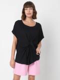 VERO MODA Casual Solid Women Black Top