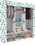 SPIRITED Peacock Feather Print PP Collapsible Wardrobe (Finish Color - Dark Grey, DIY(Do-It-Yourself))