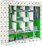 SB07 D2 Butterfly Print Carbon Steel Collapsible Wardrobe (Finish Color - Green Finish, DIY(Do-It-Yourself))