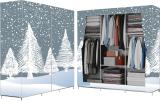 G Genipap C4 Felling Snow Print Carbon Steel Collapsible Wardrobe (Finish Color - Dark Grey, DIY(Do-It-Yourself))