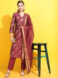 Vishudh Women Kurta Pant Dupatta Set