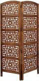 Casa Trading Wooden Room Partition/Screen Divider/Room Divider 2 Panel Antique Pattern Solid Wood Decorative Screen Partition (Floor Standing, Finish Color - Brown, 2, Pre-assembled)