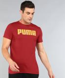 PUMA Solid Men Round Neck Red T-Shirt