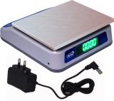 NIVAYO 30Kg Counter Rechargeable Weight Machine with Stainless Steel Top for Shop, Home Weighing Scale (Multicolor)