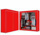 SPIRITED C4 Premium 1 Door 6 Shelf Carbon Steel Collapsible Wardrobe (Finish Color - Red Finish, DIY(Do-It-Yourself))