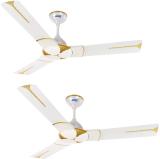 LUMINOUS Ghoomar 1200 mm 3 Blade Ceiling Fan (Energy Saving | Makrana White | Pack of 2)