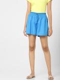 VERO MODA Solid Women Blue Regular Shorts