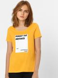 VERO MODA Printed Women Round Neck Yellow T-Shirt