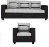 CHANDRIKA ENTERPRISES Fabric 3 + 1 Sofa Set (BLACK AND GREY, Pre-assembled)