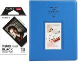 FUJIFILM Mini 10X1 black border Instant Film With 128-sheet Cobalt Blue Album for mini Film Roll (Yes 800 ISO Pack of 1)