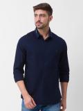 Spykar Men Solid Casual Blue Shirt