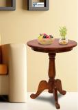 FUREON Round Side Table Solid Wood Side Table (Finish Color - TEAK, DIY(Do-It-Yourself))