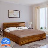 Bharat Lifestyle Amsterdam Engineered Wood Queen Bed (Finish Color - Brown, Delivery Condition - Knock Down)