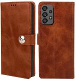 WINDMILL Flip Cover for Samsung Galaxy A73 5G (Brown, Cases with Holder, Pack of: 1)